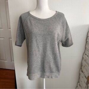 Everland Heather Gray Crew Neck Short Sleeve Sweatshirt
